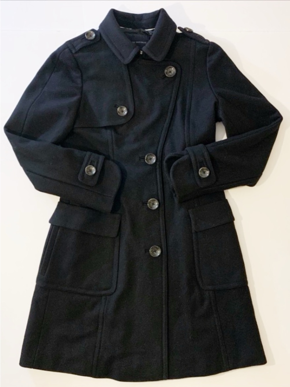 Banana Republic 2008 Black Wool Blend Pea Coat
